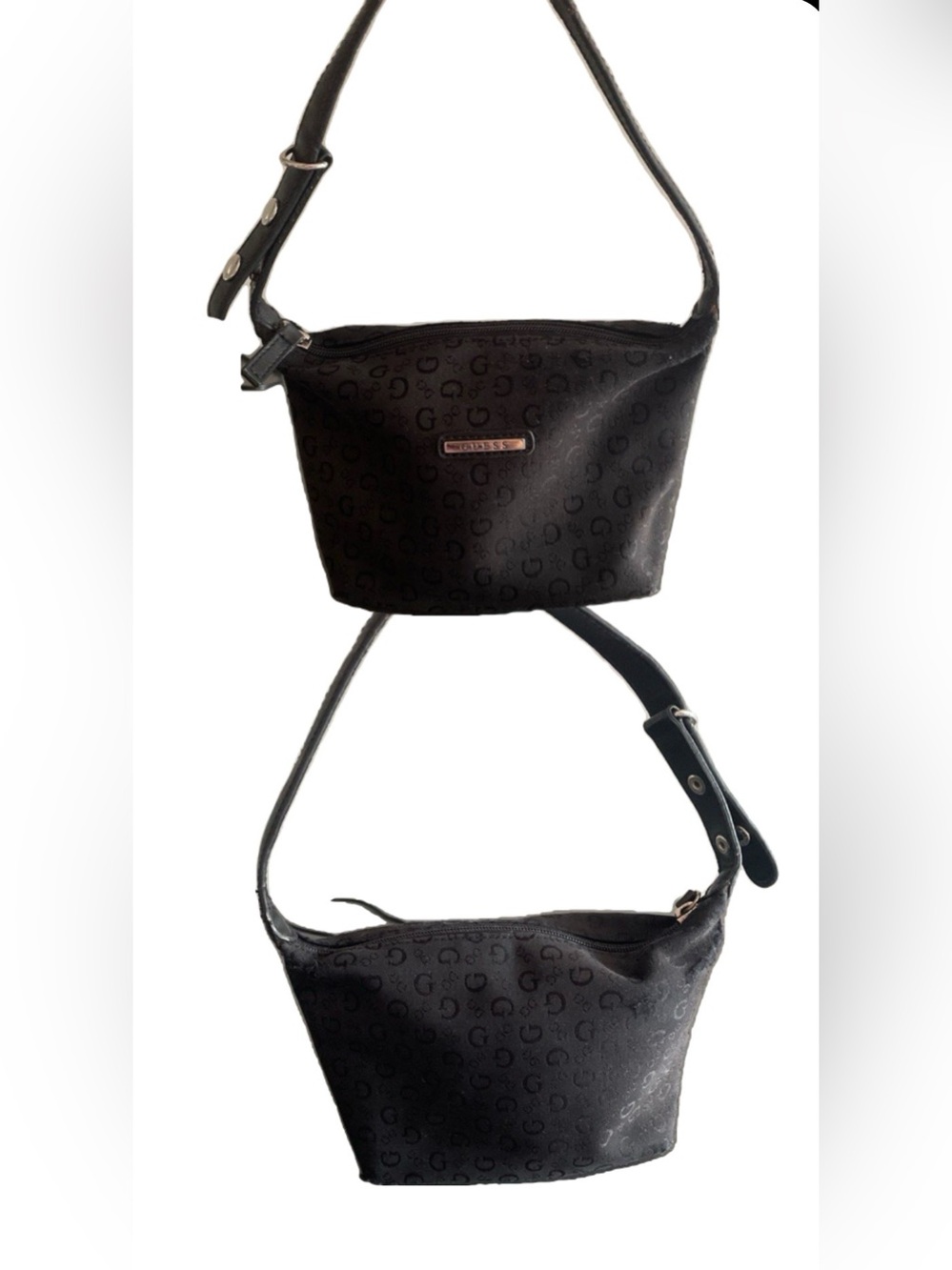 Guess by Marciano Black Logo Jacquard Crossbody Bag